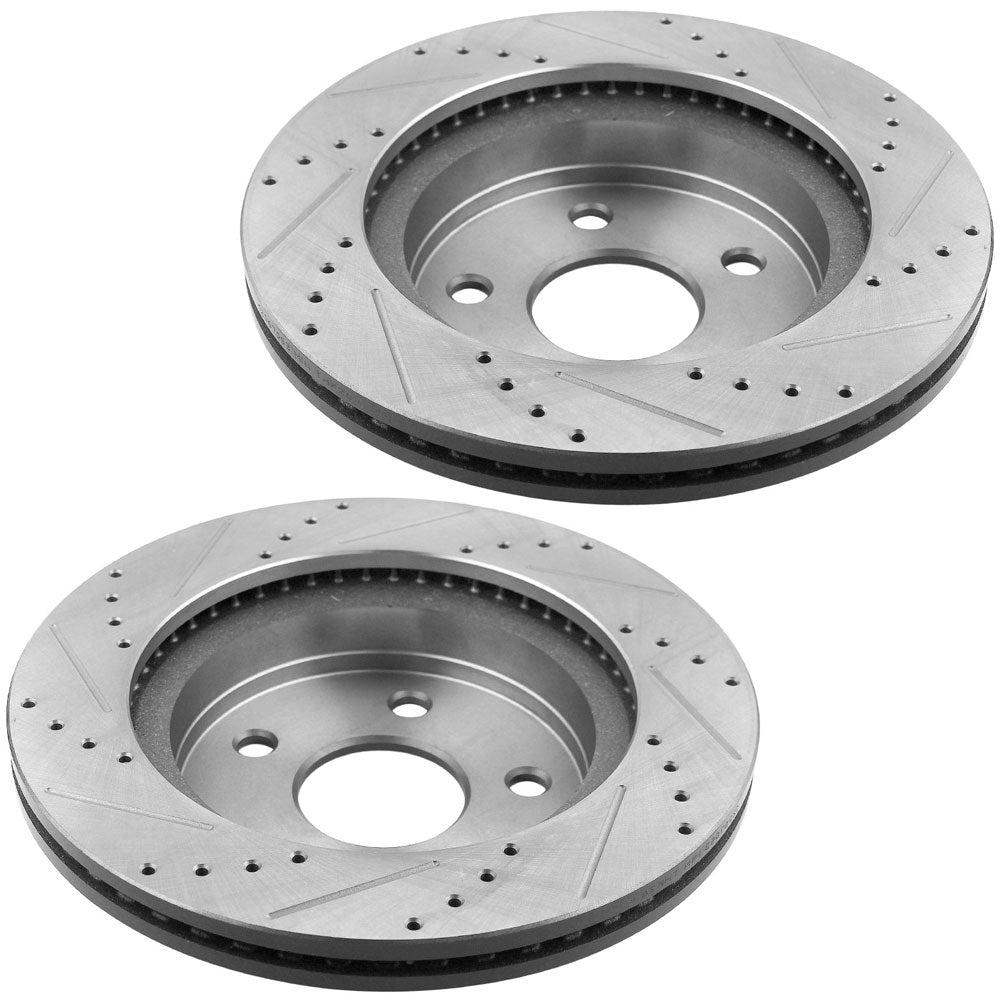 Dodge Durango Ram 1500 Durango Aspen Front Drilled Slotted Brake Rotors