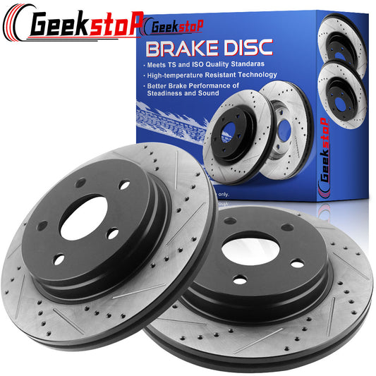 Dodge Durango Ram 1500 Durango Aspen Front Drilled Slotted Brake Rotors