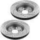 Jeep Wrangler JK CA E5 302mm Front Slotted Brake Rotors Ceramic Brake Pads