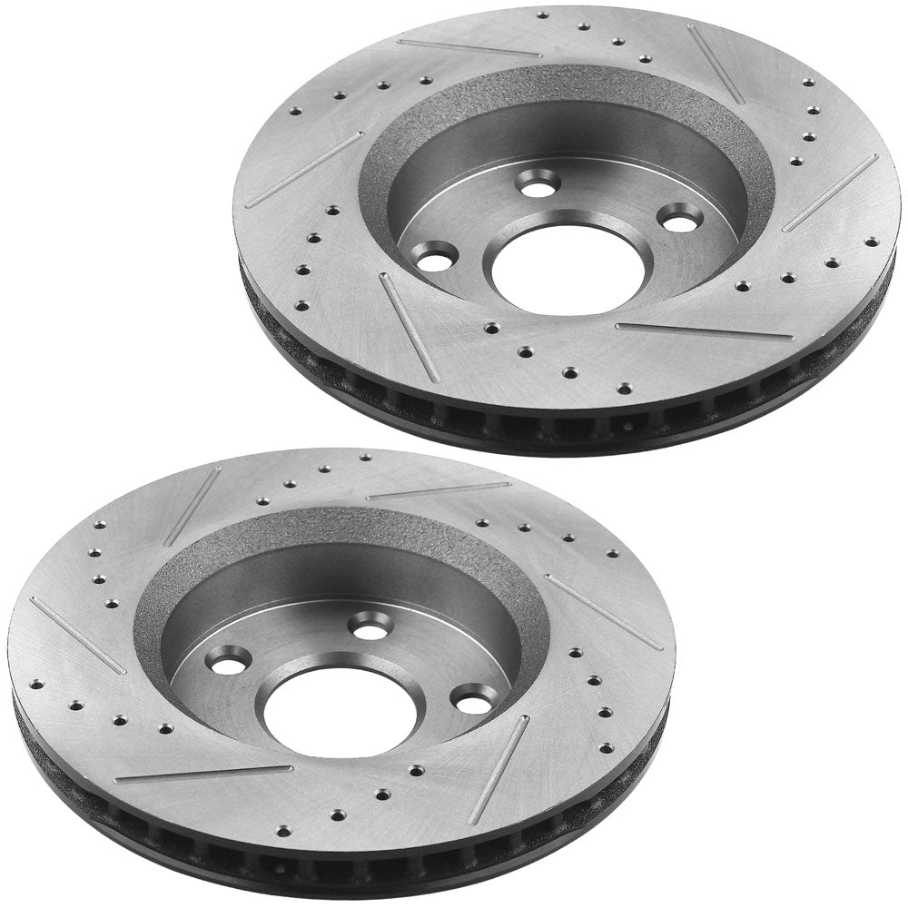 Jeep Wrangler JK CA E5 302mm Front Slotted Brake Rotors Ceramic Brake Pads