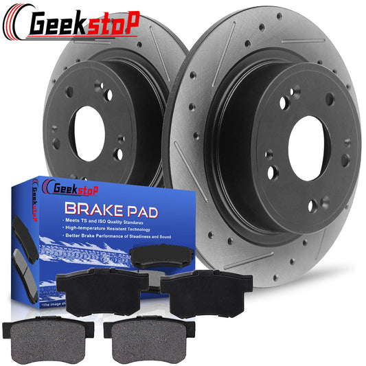 Acura RDX Honda CR-V Rear Brake Rotors Ceramic Pads Drill Slot