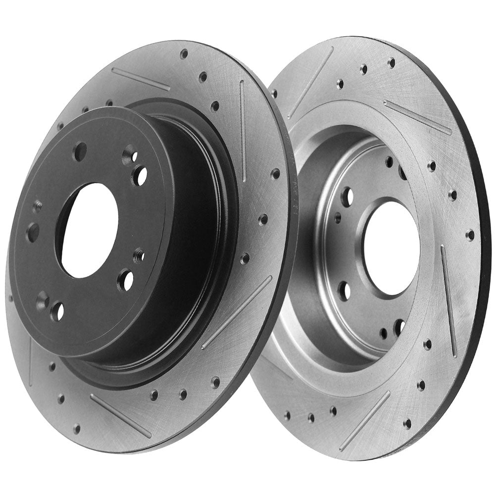 Acura RDX Honda CR-V Rear Brake Rotors Ceramic Pads Drill Slot