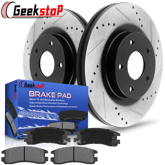 Chevy Impala Monte Carlo Rear Drilled Rotors Brake Pads