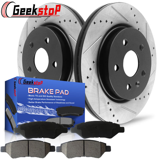 CTS Chevy Camaro Rear Drilled Brake Rotors Brake Pads