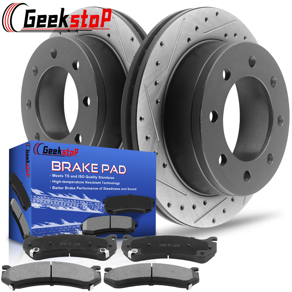 Rear Brake Rotors Ceramic Pads Chevrolet Avalanche 2500 Express 2500 3500