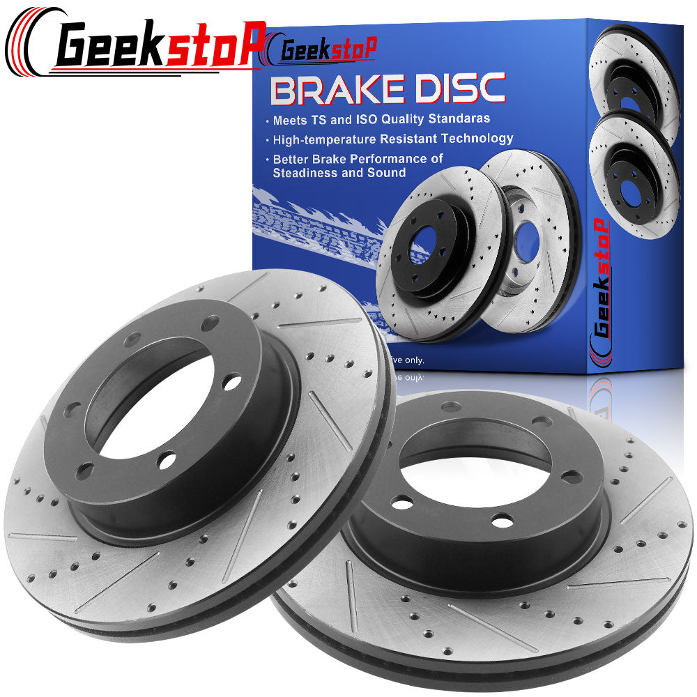 Chevy Express Silverado GMC Sierra 1500 Tahoe Rear Drilled Disc Brake Rotors