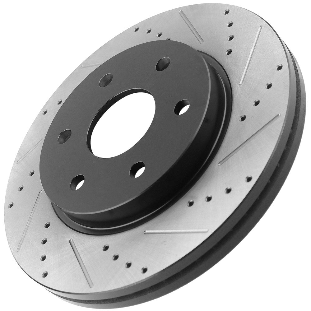 Chevy Traverse Enclave Acadia Outlook Rear Drilled Slotted Brake Rotors