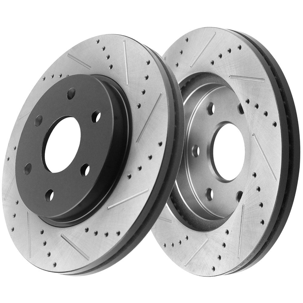 Chevy Traverse Enclave Acadia Outlook Rear Drilled Slotted Brake Rotors
