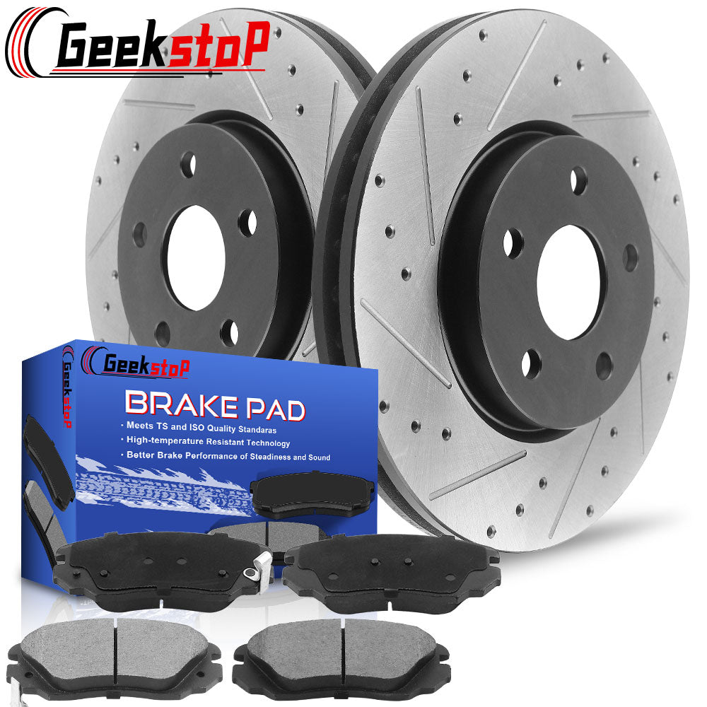 Chevrolet Equinox GMC Terrain Rear Drill Slot Brake Rotors Pads