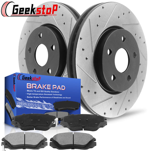 Chevrolet Equinox GMC Terrain Rear Drill Slot Brake Rotors Pads
