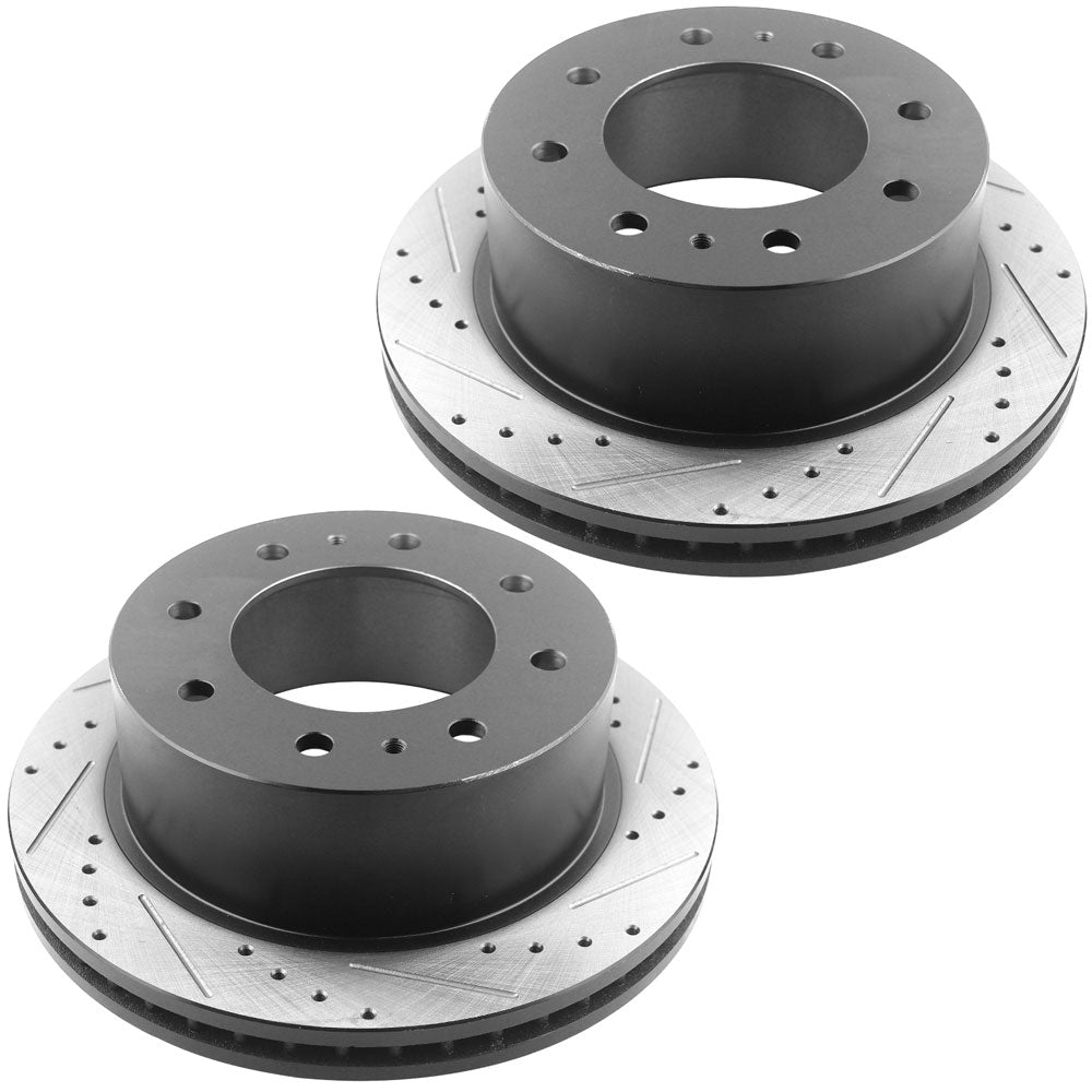 Silverado Sierra 2500 3500 HD Rear Drill Slot Brake Rotors Brake Pads