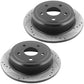 Jeep Wrangler JK REAR Drilled Slotted Brake Rotors Ceramic Brake Pads