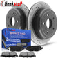 Jeep Wrangler JK REAR Drilled Slotted Brake Rotors Ceramic Brake Pads