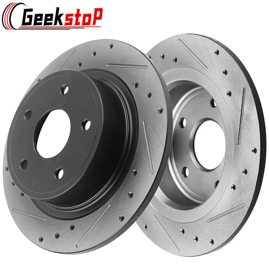 Chevy Malibu HHR Pontiac G6 Saturn Ion Aura REAR Drilled Brake Rotors