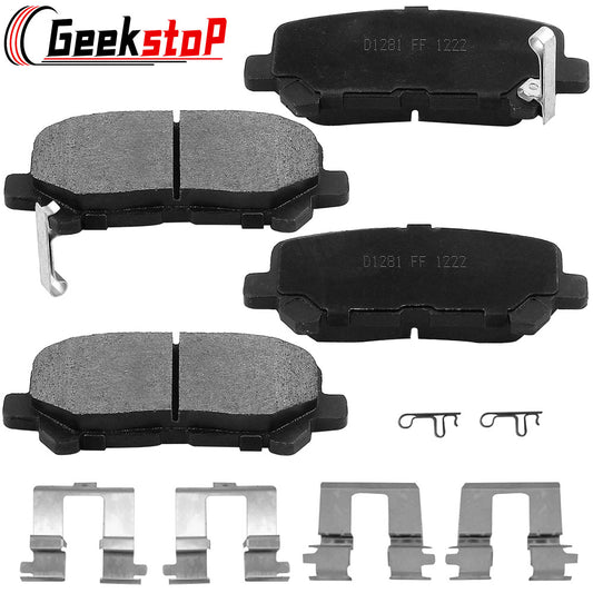 Honda Odyssey Pilot Acura MDX ZDX Rear Ceramic Brake Pads Hardware