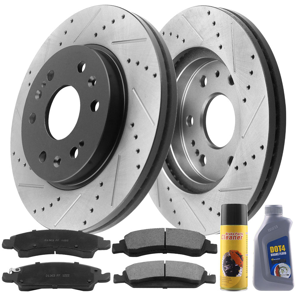Cadillac Escalade Brake Rotor Kits 2005–2020 – Front and Rear BRF12066057BK - D1363CF