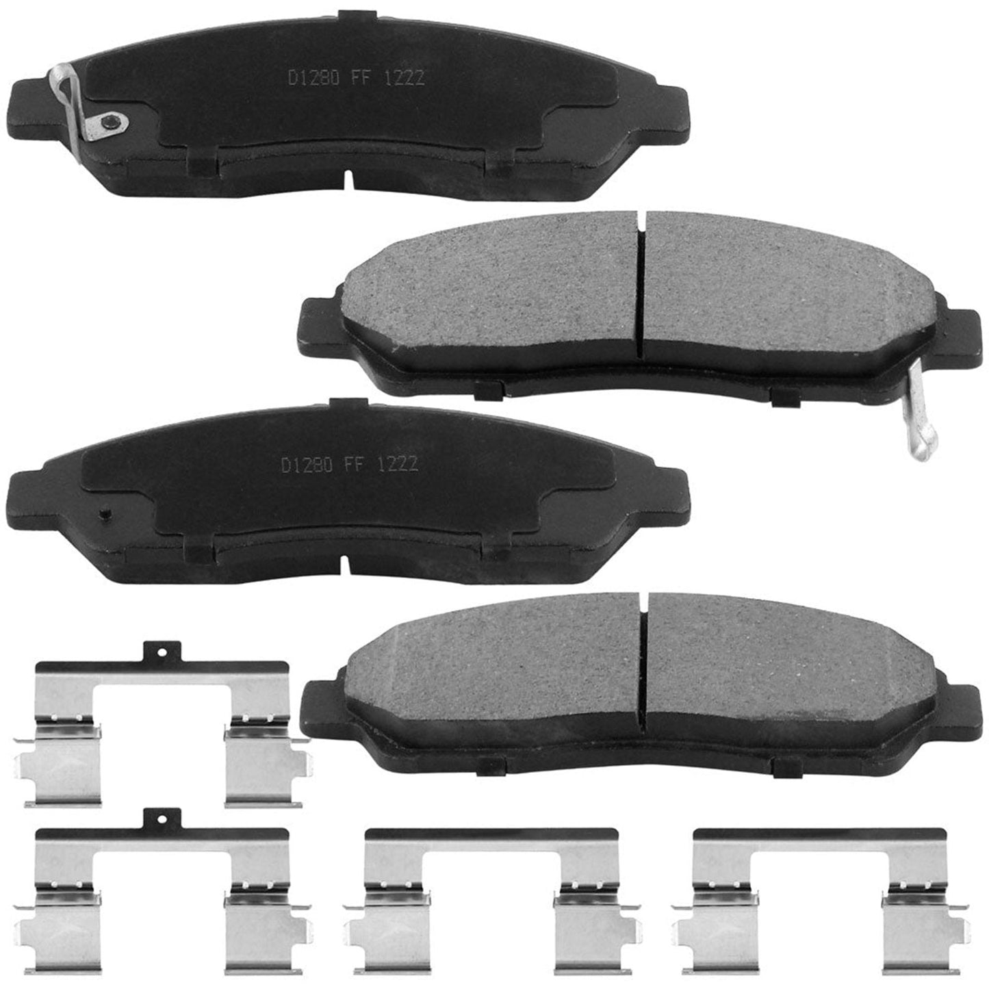 Geekstop Ceramic Front Brake Pads Kit 2007-2013 Acura MDX, 2010-2013 Acura ZDX, 2009-2015 Honda Polit, 2014-2020 Acura RLX - 4pcs- All Clips &  Included