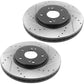 Accord TSX CL TL Front Drilled Slotted Brake Rotors plus Ceramic Pads