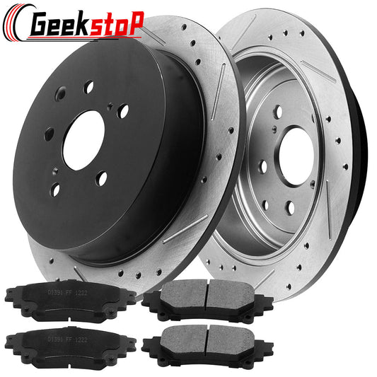 Toyota Highlander Sienna Lexus Rear Brake solid Rotors pads