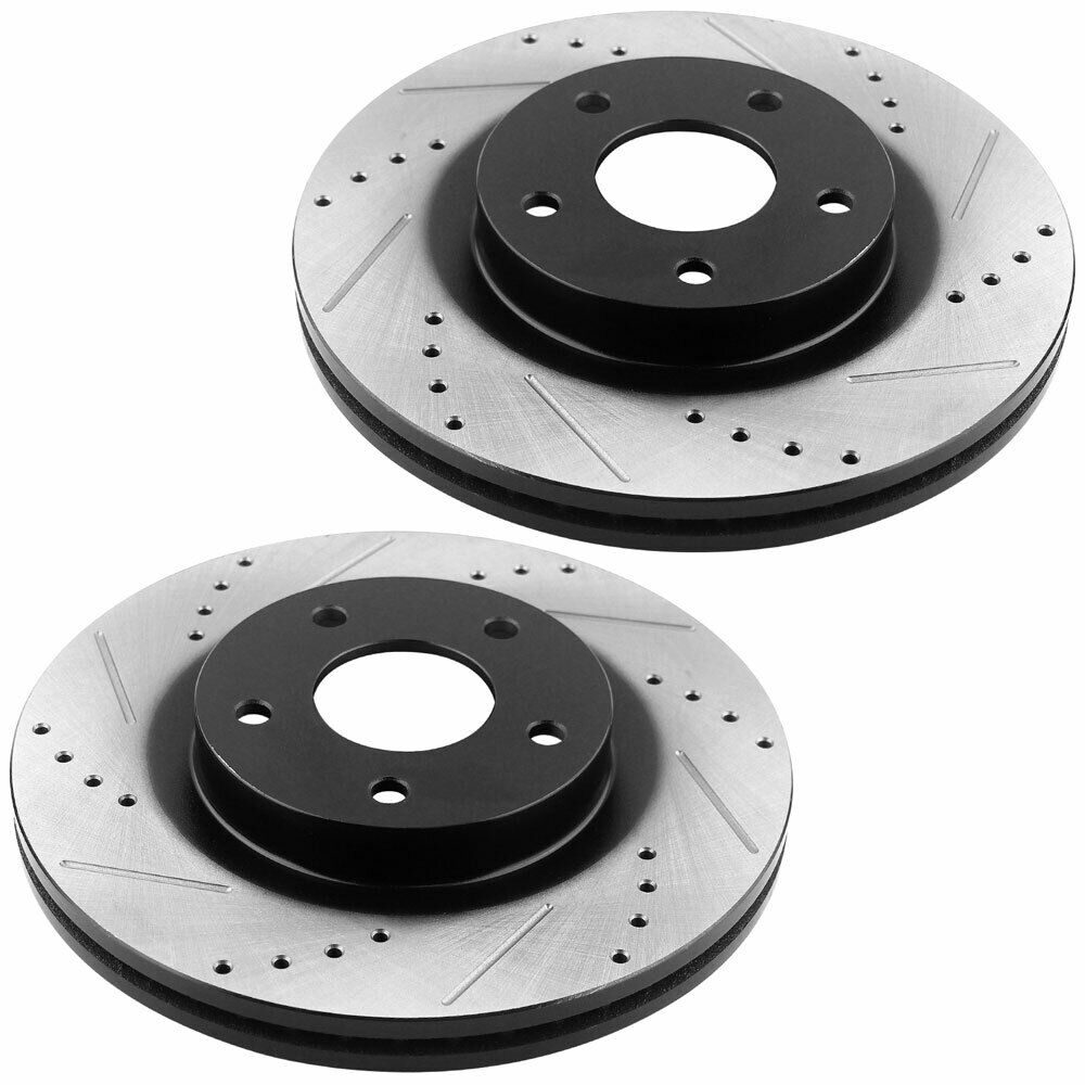 Chevy Impala 2006-2013 Front Drilled Rotors plus Ceramic Brake Pads