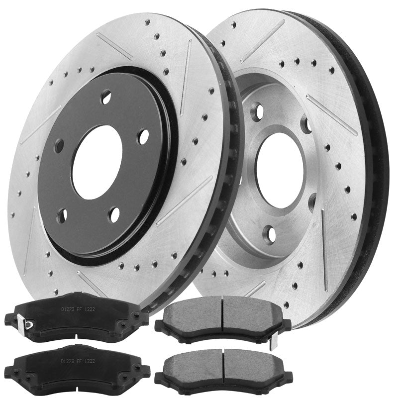 Dodge Grand Caravan Brake Rotor Kits 2008–2016 – Front and Rear BRF12067069BK - D1273