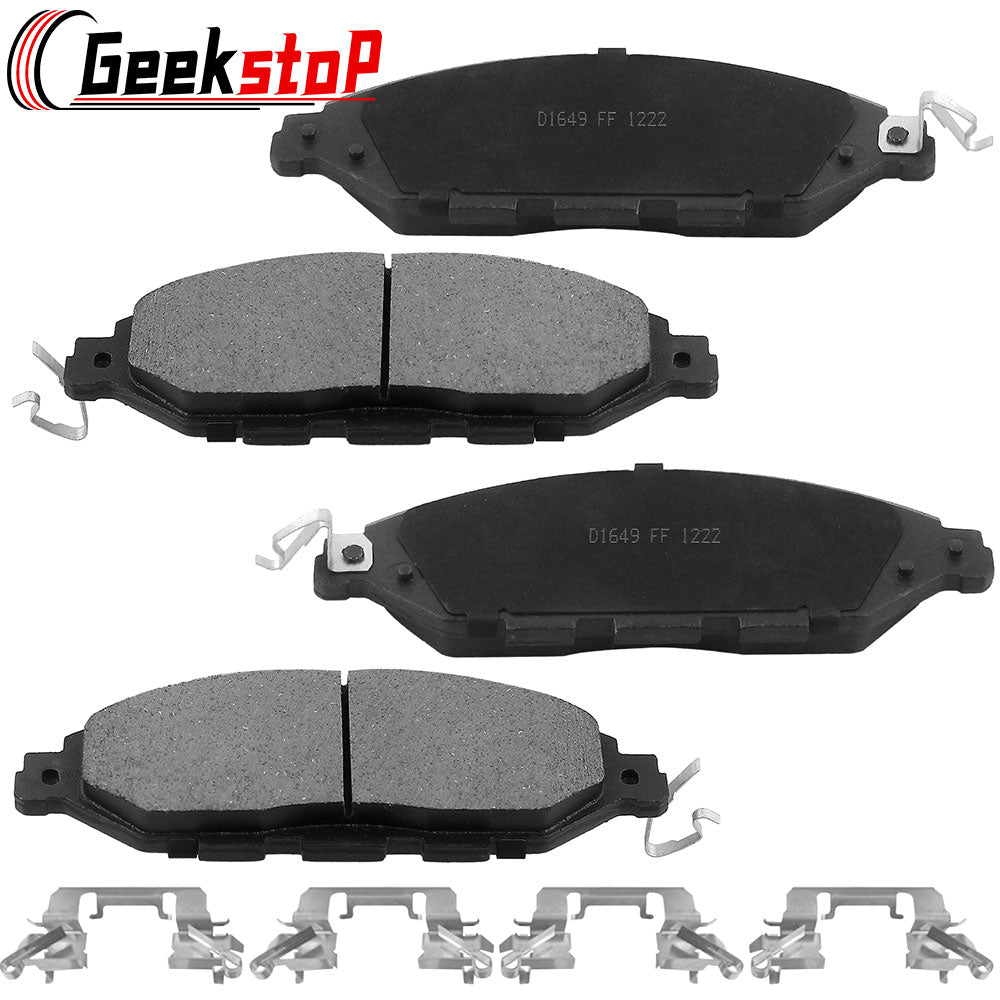 Geekstop Ceramic Front Brake Pads Kit 2013 Infiniti JX35, 2014-2019 Infiniti QX60, 2015-2020 Nissan Murano, 2013-2019 Nissan Pathfinder - 4pc