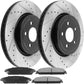 Dodge Charger V8 5.7L 2006-2019 345mm Front Drilled Slotted Rotors plus Brake Pads