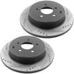 Infiniti Rear E-Coated Drill Slot Brake Rotors Brake Pads