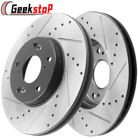 Honda Accord Civic Front Drilled and Slotted Disc Brake Rotors