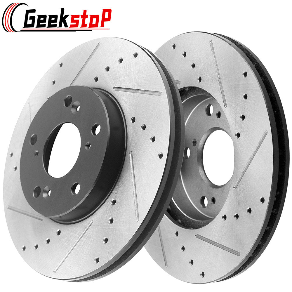 Mitsubishi Galant Brake Rotors Front Drilled Slot 2004 - 2009 BRF12046068BK